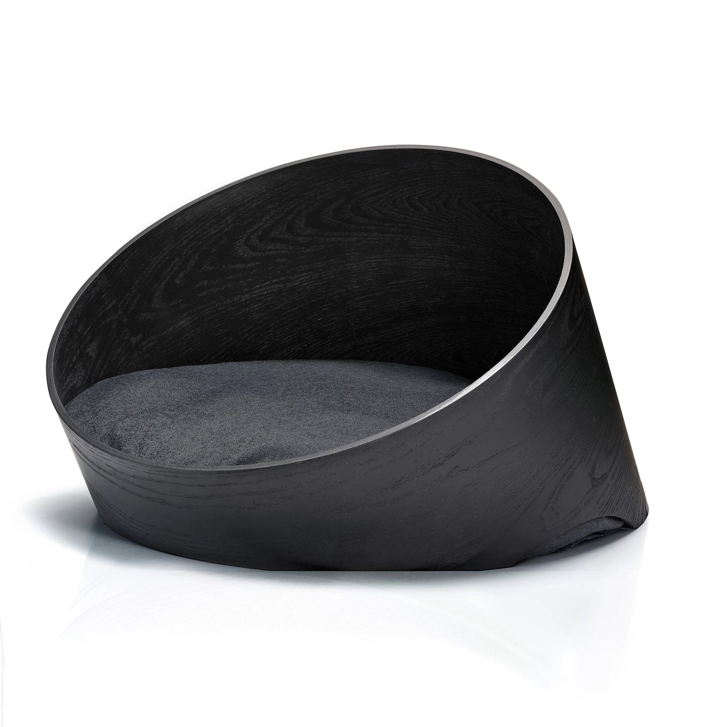 Architectural Curvature Cat Lounge | Circular Oak Plywood Nesting Bed