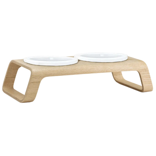 Architectural Elevated Cat Feeder | Ergonomic Double Feeding Station