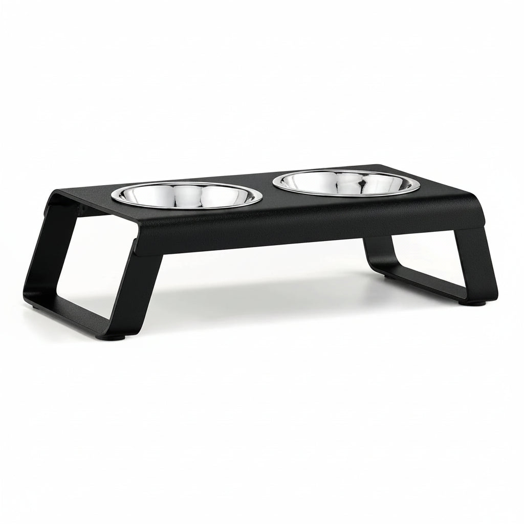 Architectural Elevated Cat Feeder | Ergonomic Double Feeding Station
