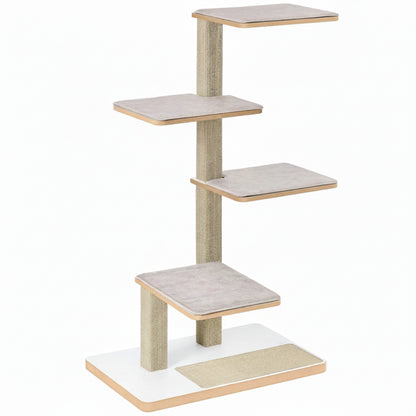 Multi-Level Modern Cat Tree with Four Integrated Lounging Platforms