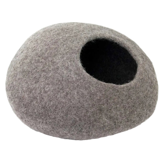 Architectural Organic Felt Cat Cave |  Merino Wool Cocoon