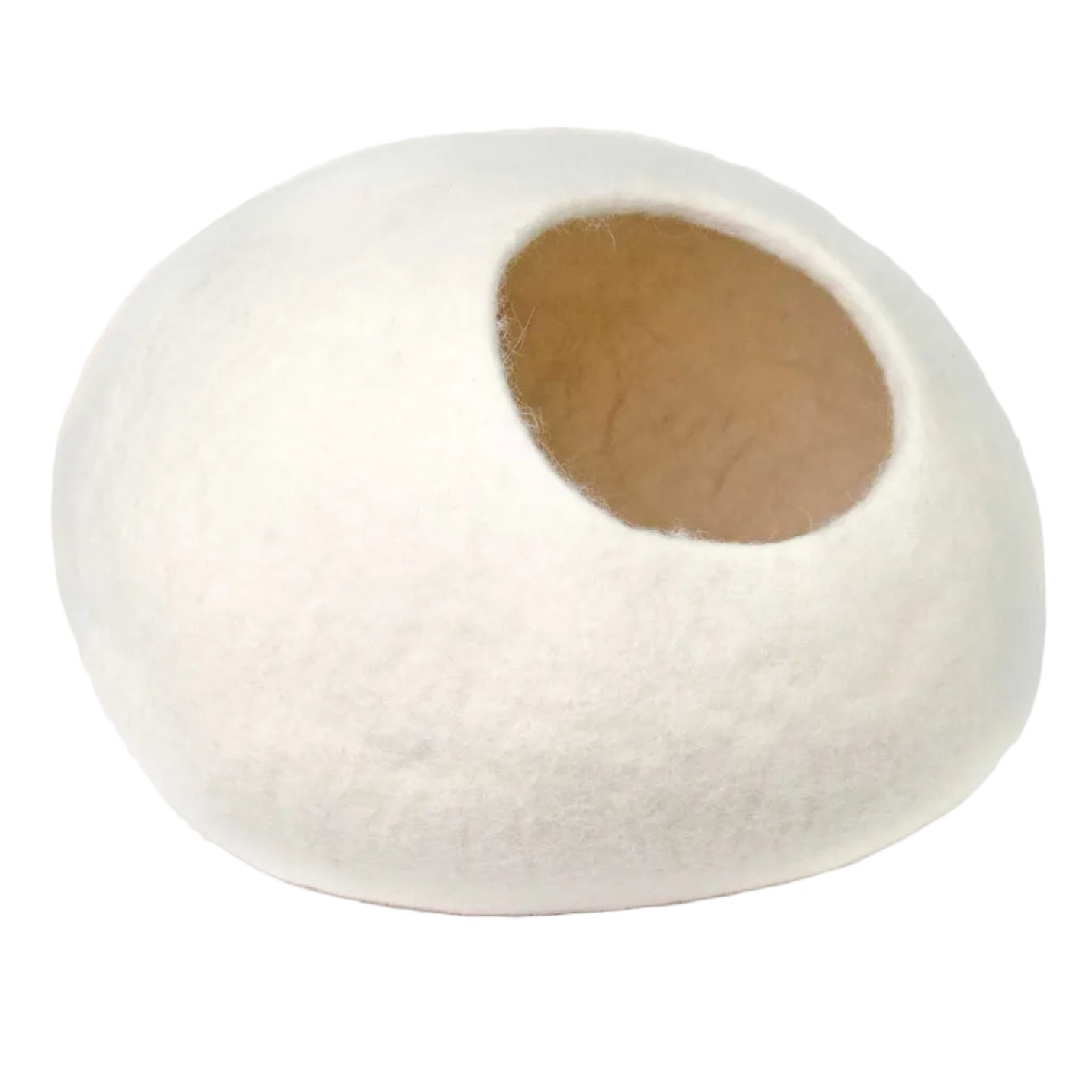 Architectural Organic Felt Cat Cave |  Merino Wool Cocoon