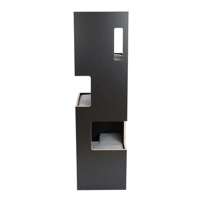 Architectural Cuboid Climbing Tower | Multi-Tier Anthracite Station
