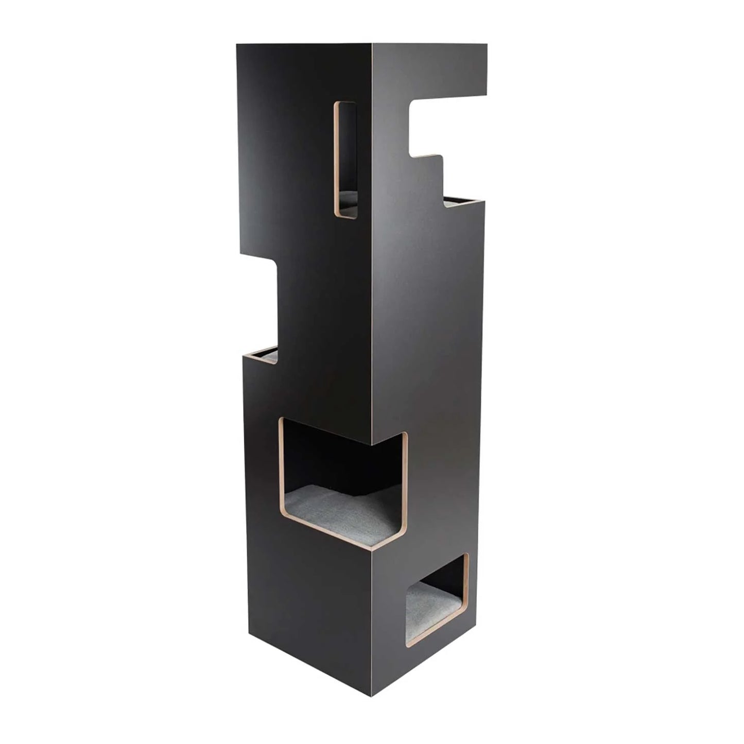 Architectural Cuboid Climbing Tower | Multi-Tier Anthracite Station