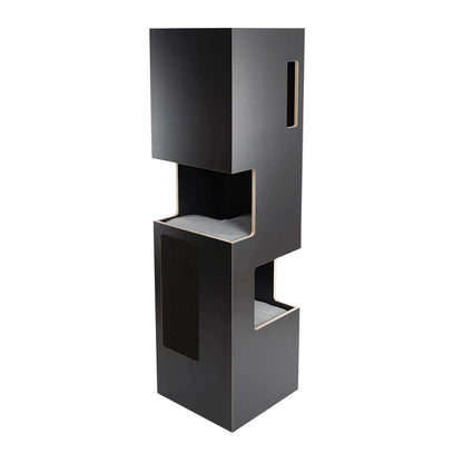 Architectural Cuboid Climbing Tower | Multi-Tier Anthracite Station