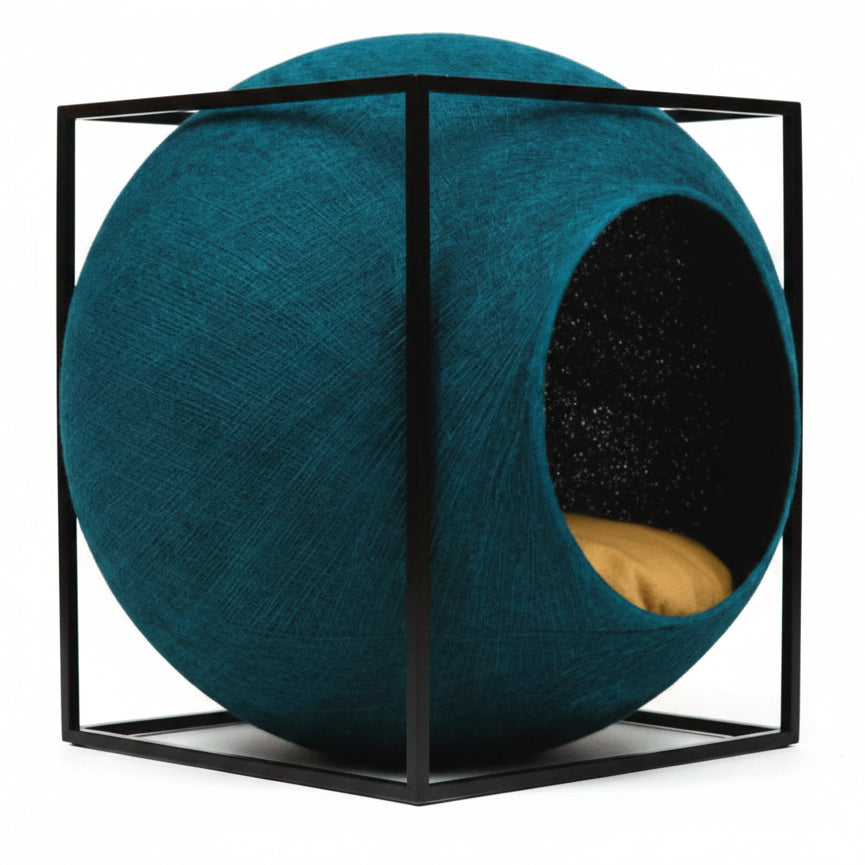 Architectural Geometric Cat Sphere | The Cube Scratching Den & Sanctuary