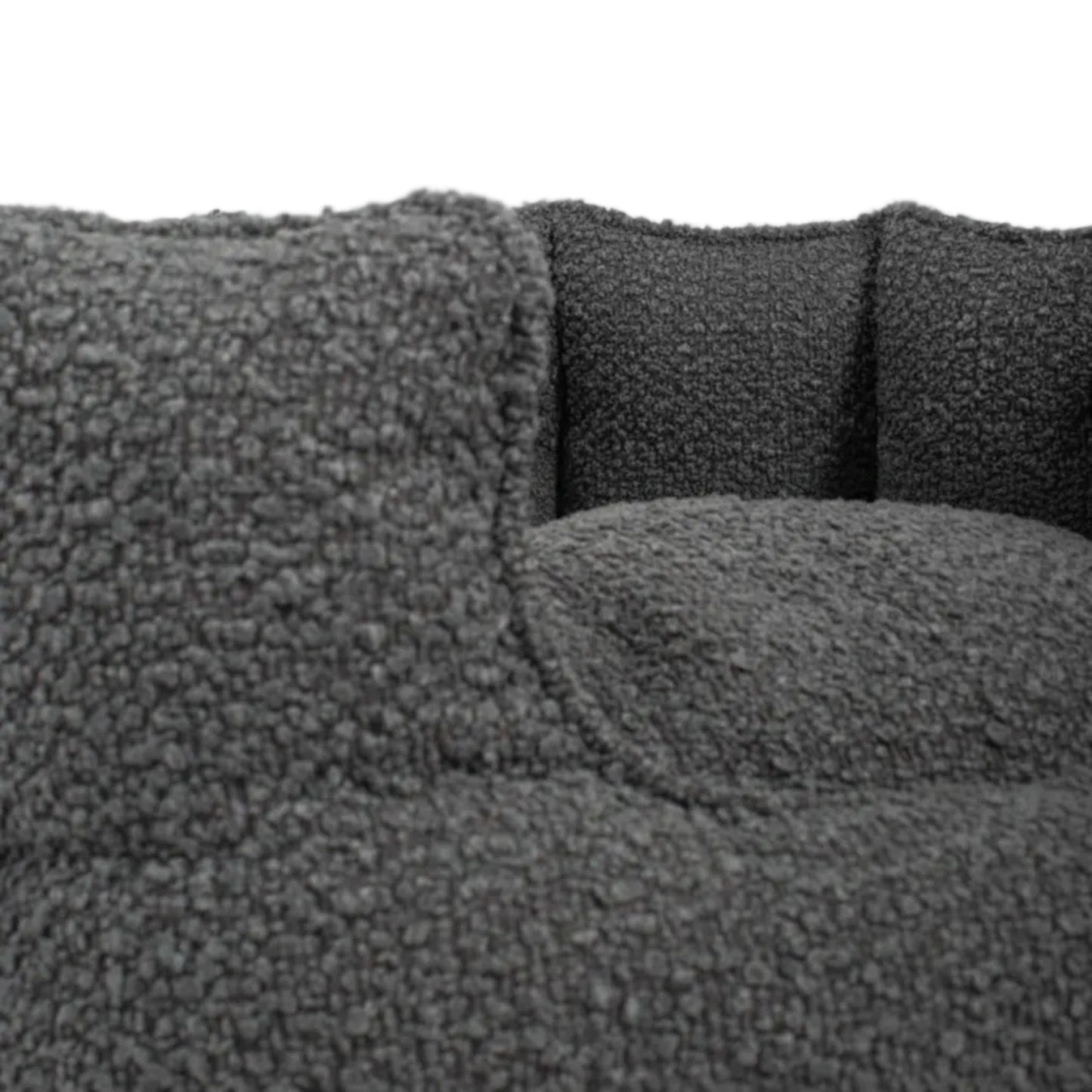 Architectural High-Wall Bouclé Nest | Tactile Textured Pet Sanctuary