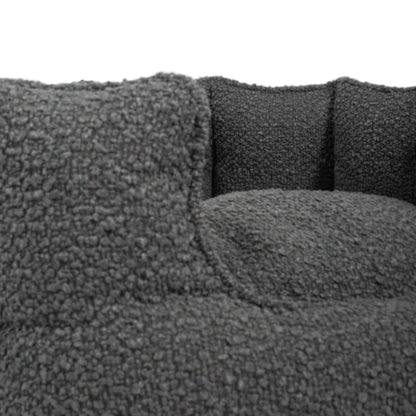 Architectural High-Wall Bouclé Nest | Tactile Textured Pet Sanctuary