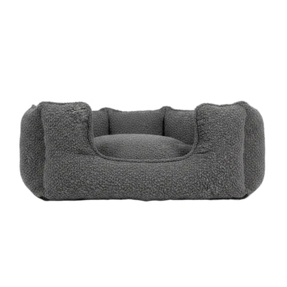 Architectural High-Wall Bouclé Nest | Tactile Textured Pet Sanctuary