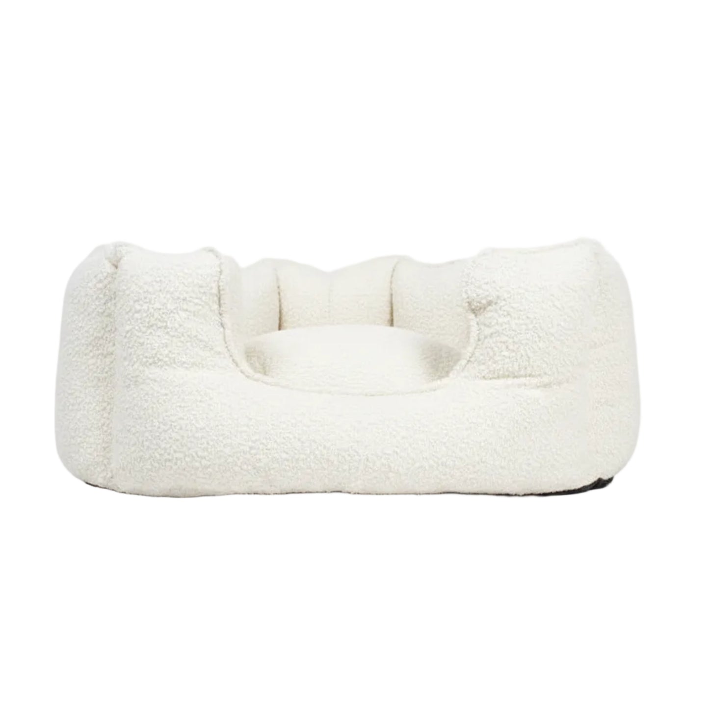 Architectural High-Wall Bouclé Nest | Tactile Textured Pet Sanctuary