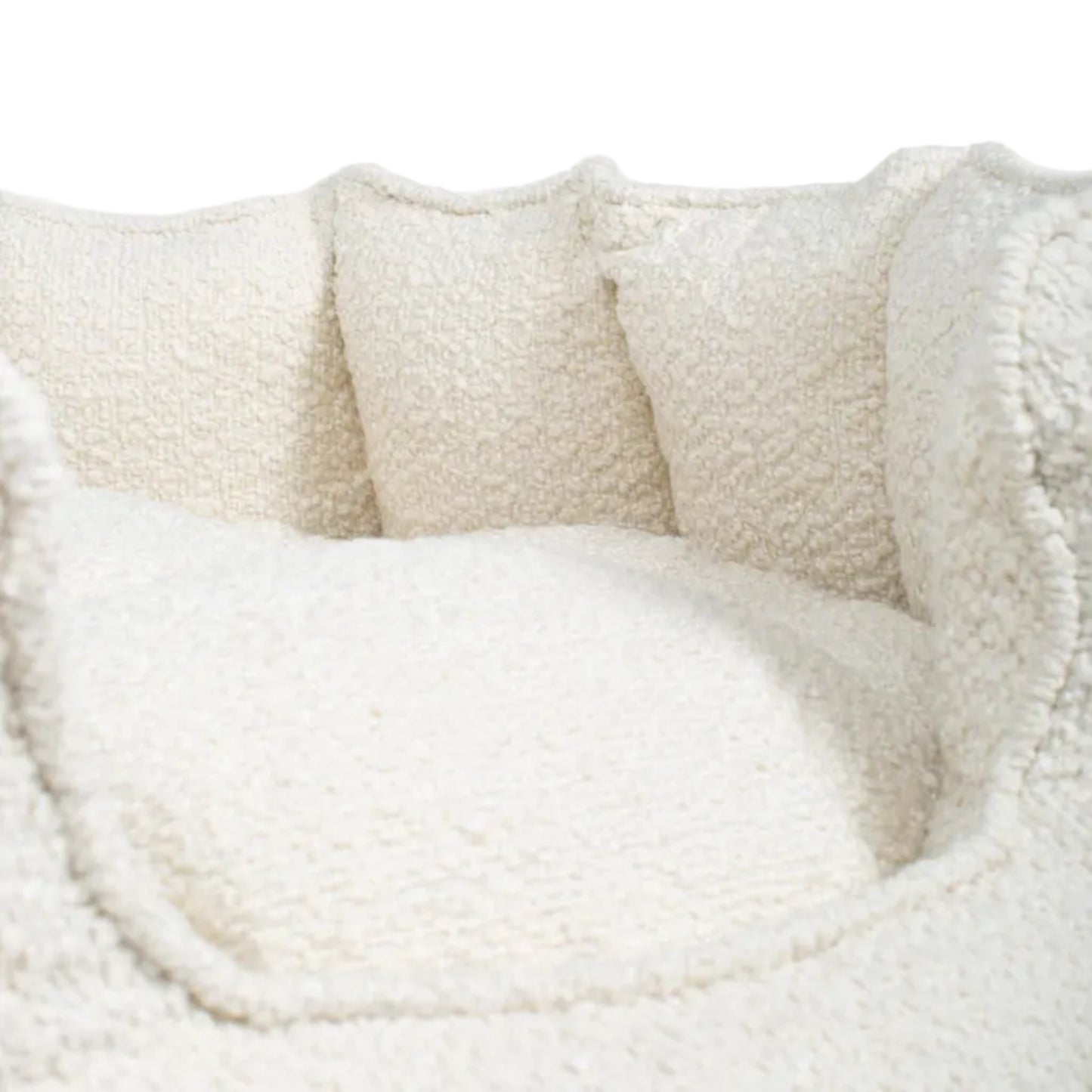 Architectural High-Wall Bouclé Nest | Tactile Textured Pet Sanctuary