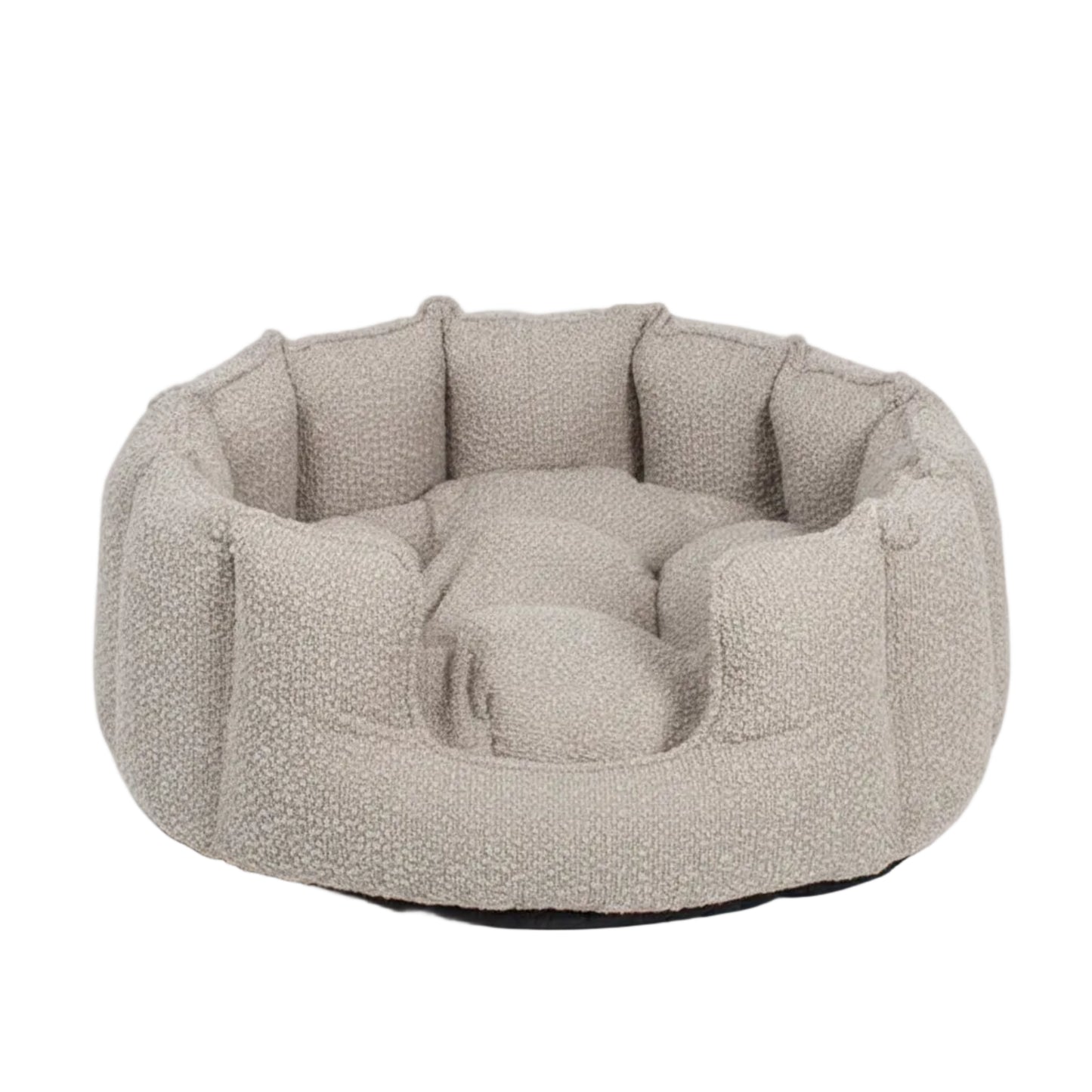 Architectural High-Wall Bouclé Nest | Tactile Textured Pet Sanctuary